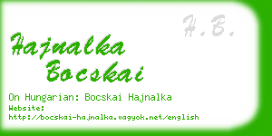 hajnalka bocskai business card